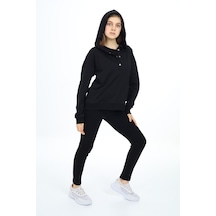 Toontoy Kız Çocuk Üçlü Taytlı Takım Siyah