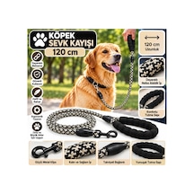Senye Köpek Sevk Kayışı Örgülü Fitil Siyah-beyaz 120 Cm Çok Renkli