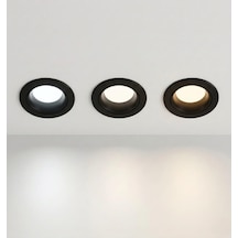 3 Renk Led Gömme Spot 8w Ct-5261 Siyah Kasa 3200k 4000k 6400k Sıva Altı Yuvarlak Tavan Aydınlatma 110 Çok Renkli