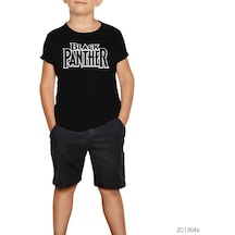Black Panther Logo Siyah Çocuk Tişört