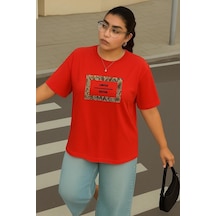 Büyük Beden Lımıted Edıtıon Baskılı Unisex Tişört Kırmızı