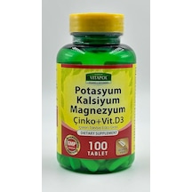 Vitapol Potasyum Kalsiyum Magnezyum Çinko D3 Vitamin 100 Tablet