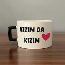 Kızım Da Kızım Baskılı Kadınlar Günü Siyah Kulplu C Fincan