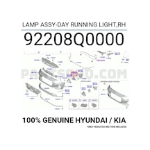 Kore İ20 Bayon 2020- Gündüz Farı Sağ Oem No:92208q0000