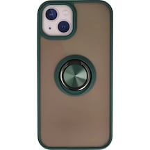 Newface Apple İphone 15 Kılıf Montreal Yüzüklü Silikon Kapak - Yeşil