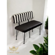 By Hakan Aşkın Metal Ayaklı Metal Alt Kasalı Black Zebra Combined New 2024 Sırtlı Bench & Bank Zebra Desen Kumaş Ve Siyah Babyface
