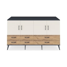 Kronos Konsol 6 Raflı 6 Çekmeceli 4 Kapaklı 176x59x99 Antrasit-ay Antrasit-aytaşı/çam