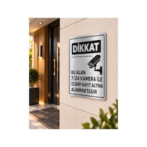 Dikkat Bu Alan 7 24 Kamera İle İzlenip Kayıt Altına Alınmaktadır Metal Levha A4 Boyutunda Sürpriz Hediyeli