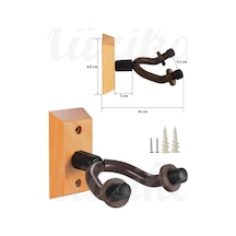Gitar Bağlama Ukulele Duvar Askısı Standı Ahşap Yüzey + Dübel Ve Vida Dahil