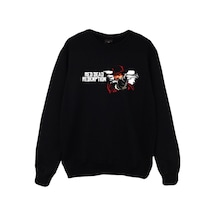 Red Dead Redemption Baskılı Bisiklet Yaka Sweatshirt Siyah