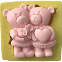 Sevgili Ayılar Şeklinde Silikon Pasta Ve Seker Hamuru Kalibi 4,5x4x1 Cm 6