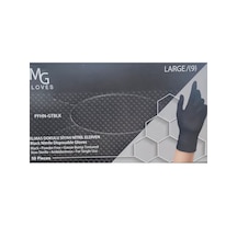 Mg Gloves Elmas Dokulu Siyah Nitril Eldiven Large 9 50 Adet