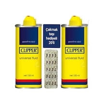 Clipper Benzin Çakmak Benzini 2 Adet x 133Ml+ 20 Li Çakmak Taşı