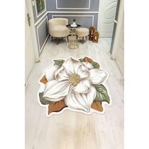 Modern Çiçek Desenli Lazer Kesim Dijital Baskı Kaymaz Tabanlı Halı H0433 Renkli