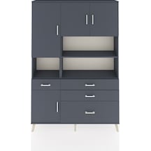 Arges Dolap 9 Raflı 4 Çekmeceli 4 Kapaklı 132x30x195 Antrasit-antrasit/antrasit Antrasıt/antrasıt