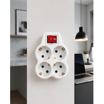4 Çıkışlı Anahtarlı Priz Çoğaltıcı Uczzdlyn4luanahtarlıgolyat-3 0