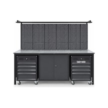 Takpower 2.5 Metre Takım Tezgahı 2 Dolaplı + 2 Boş Takım Arabası