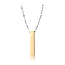 Chavin Uzun Bar Sarı Gold Çelik Erkek Beyan Kolye Zincir Ef33Sr (478259839)