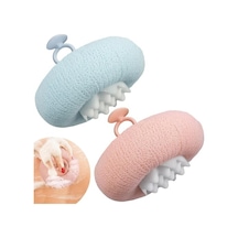 2 Li Ayçiçeği Vantuzlu Banyo Topu Ve Lif Seti, 3 Ü 1 Arada Duş Süngeri, Doğal Lif, Masaj Aparatı, Ultra Yumuşak Kese, Bol Köpük, Asılabilir, Cilt Dostu Fpm Malzeme, Asorti Renk
