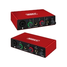 Midex Glx-500 Pro Stüdyo Ses Kartı 2 Giriş 2 Çıkış 24bit/96khz Xlr Kablo Hediye