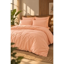 7days Çift Taraflı Çift Kişilik 6 Parça Nevresim Takımı 200x220 Somon
