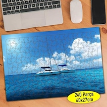Deniz Üstünde Tekne Doğa Manzara 240 Parça Puzzle Yapboz-742759