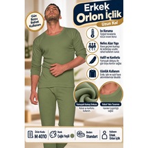 Erkek Orlon İçlik Uzun Kol Çağla Yeşili Standart Beden M 4010 Çok Renkli