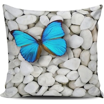 Kırlent Dünyası Kelebek Figürlü Dijital Baskılı Kırlent Kılıfı