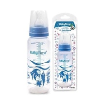 Babytime Bt 065 Klasik Silikon Kiraz Uçlu Pp Biberon 250 ML Mavi