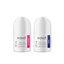 Ecowell Organik Kadın Roll-On Deodorant 75 ML + Organik Erkek Roll-On Deodorant 75 ML