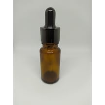 10Ml Cam Amber Şişe İnce Cam Damlalıklı Siyah Metal Kapak(10 Ad.)
