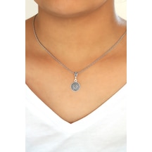 Yuvarlak Model Gümüş Mardin Hasırı Kadın Kolye (506089228)