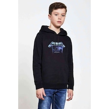 Tshirthane Metallica Ride The Lightning Baskılı Unisex Çocuk Kapüşonlu Siya Siyah