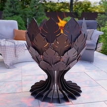 Yaprak Kadehi Ateş Çukuru Bahçeniz İçin Dekoratif Dayanıklı Siyah