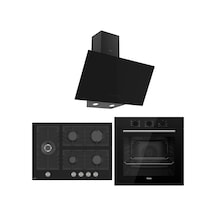 Ferre Flowart Bl Modüler Serisi 3'lü Siyah  QBL62CS-BL135-D077 Ankastre Set