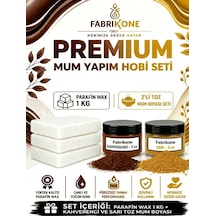 Premium Mum Yapım Hobi Seti - Parafin Wax 1 Kg - 2'li Toz Mum Boyası Seti - Kahverengi, Sarı Bkfabpw1kg2khsr Karışık