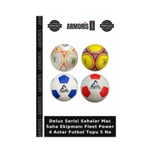 Delux Serisi Sahalar Mac Saha Ekipmanı Fleet Power 4 Astar Futbol Topu 5 No Çok Renkli