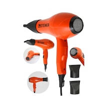 Alman 3600 W Profesyonel Saç Kurutma Makinesi Fön Makinesi Ac Motor Ms-9001 Turuncu + 2 Adet Başlık