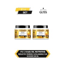 Gliss 4'ü 1 Arada Besleyici & Yeniden Yapılandırıcı Saç Bakım Maskesi Ultimate Oil 2 x 400 ML