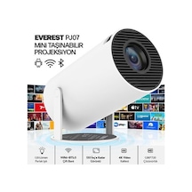 Everest Pj07 Taşınabilir Mini Ev Sinema Projeksiyonu 1280 720p Android + Bt+ Wifi Akıllı Projeksiyon Cihazı Hd