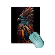 Sonictouch Kızılderili Kartal Temalı Kaydırmaz Gaming Oyuncu Dikişsiz Siyah Yeşil Mouse Pad/ped 17x2