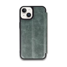 Newface Apple İphone 14 Kılıf Flip Cover - Koyu Yeşil