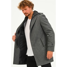 Plt8401 Dewberry Erkek Palto-Koyu Gri-Koyu Gri