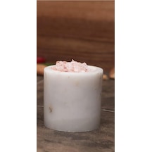Roza Mermer Baharatlık 8x8 Cm Mermer Tuzluk Masaüstü Baharatlık Beyaz Diğer