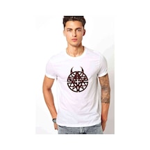 Arch Metal Rock Logo Arma Baskılı Beyaz Erkek Tshirt