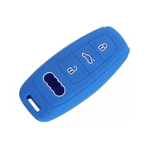 Audi A6l A7 A8 C8 Q8 D5 Silikon Anahtar Koruma Kılıfı Mavi Renk