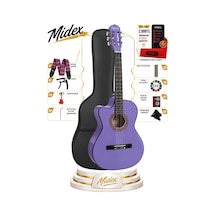 Cg-396pu Solak Klasik Gitar Lila Renk Full Set Sap Ayarlı 4/4