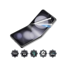 Samsung Galaxy Z Flip 6 Uyumlu Katlanır İç Ekran Koruyucu Esnek Nano Hydrogel Film Tam Koruma