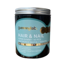 Gummylab. Hair & Nail Multiforce Biotin + Keratin Takviye Edici Gıda 60 Adet Jel Form