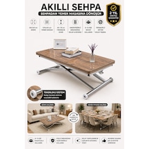 Home Üst Tabla Mdf Antiklayt Oval Köşe Alt Krom